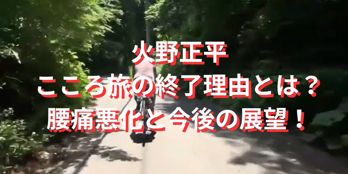 火野正平こころ旅の終了理由とは？腰痛悪化