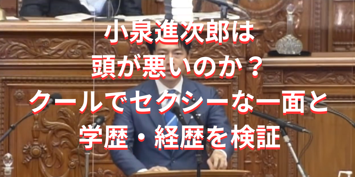 小泉進次郎は頭が悪いのか？クールでセクシーな一面と学歴・経歴を検証