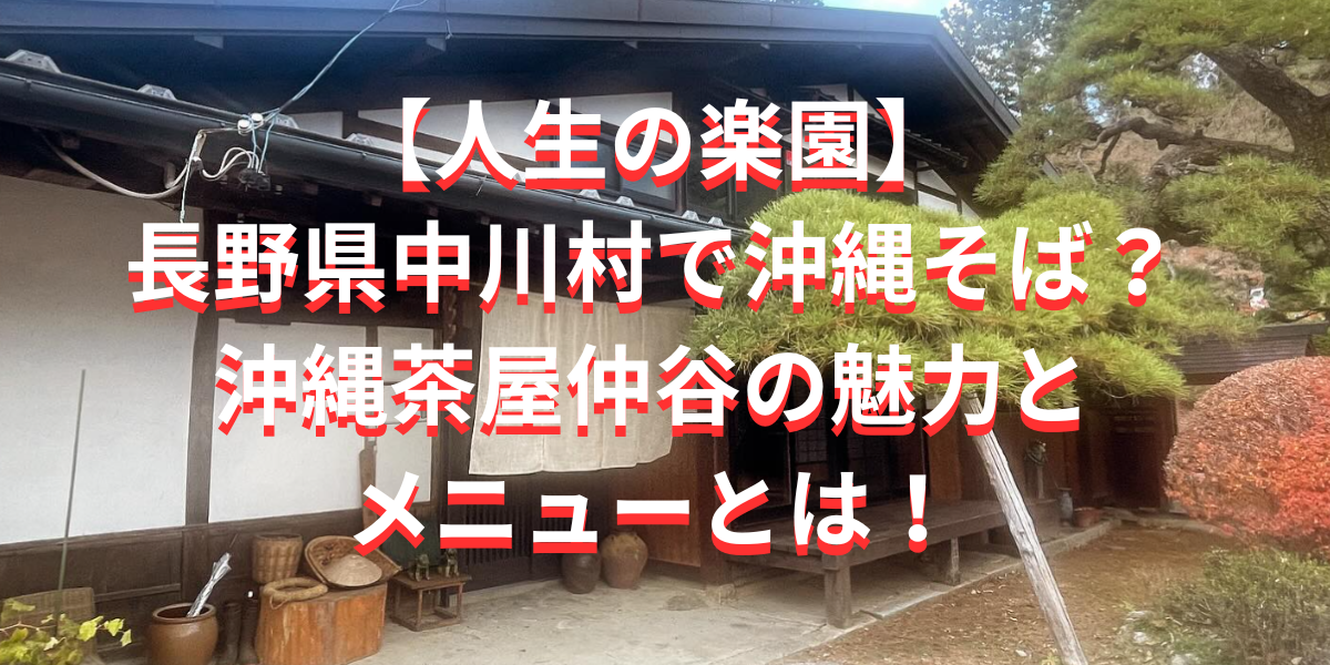 【人生の楽園】長野県中川村で沖縄そばを味わえる？沖縄茶屋仲谷の魅力とメニューとは！